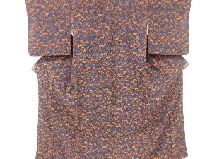 草花に蝶模様小紋着物